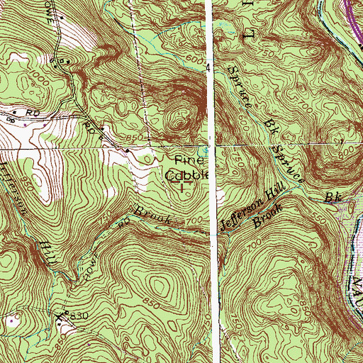 Topographic Map of Pine Cobble, CT