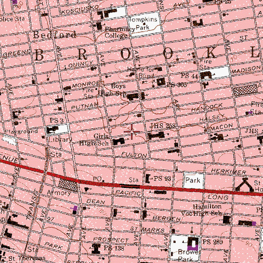 Topographic Map of Kingdom Hall of Jehovah's Witnesses, NY