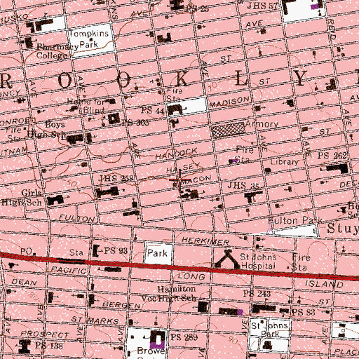 Topographic Map of Newman Memorial Methodist Church, NY