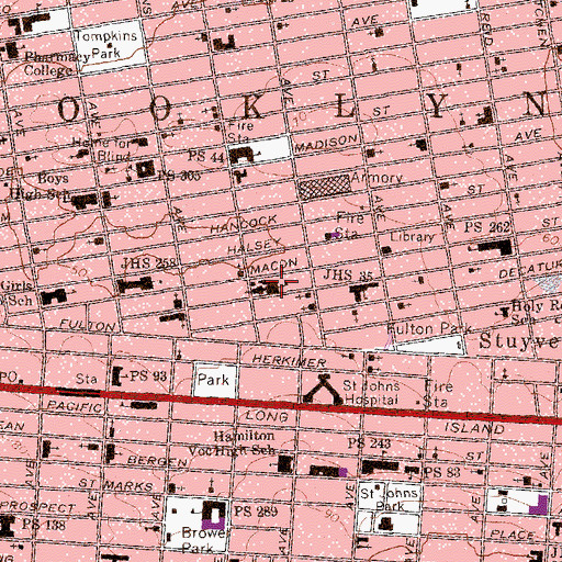 Topographic Map of Parochial School of Our Lady of Victory, NY