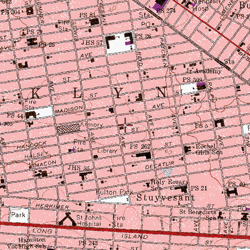 Topographic Map of Bridge Street African Methodist Episcopal Church, NY