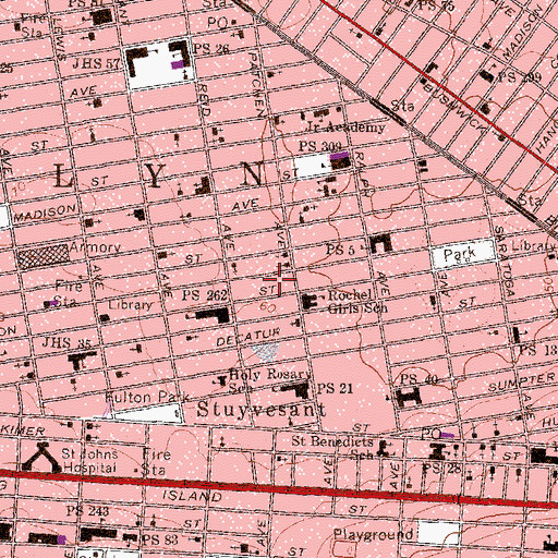 Topographic Map of Saint John's African Methodist Episcopal Church, NY