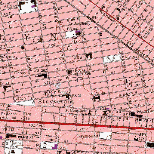 Topographic Map of Union Baptist Church, NY
