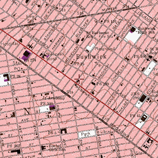 Topographic Map of Missionary Church of Christ, NY