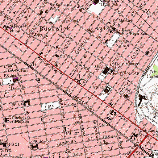 Topographic Map of Church of God of Prophecy, NY