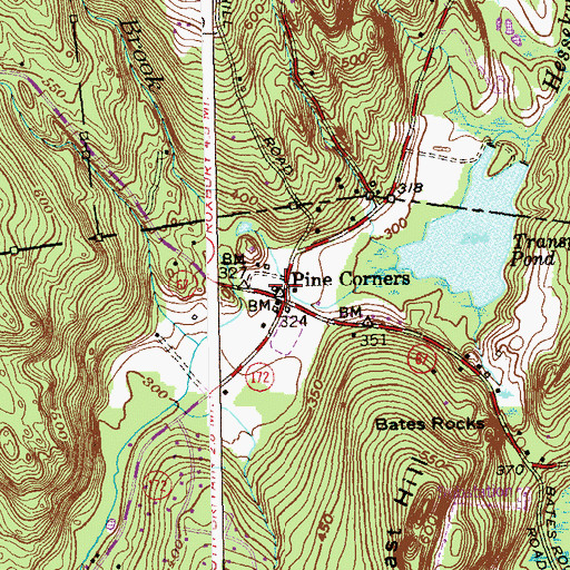 Topographic Map of Pine Corners, CT