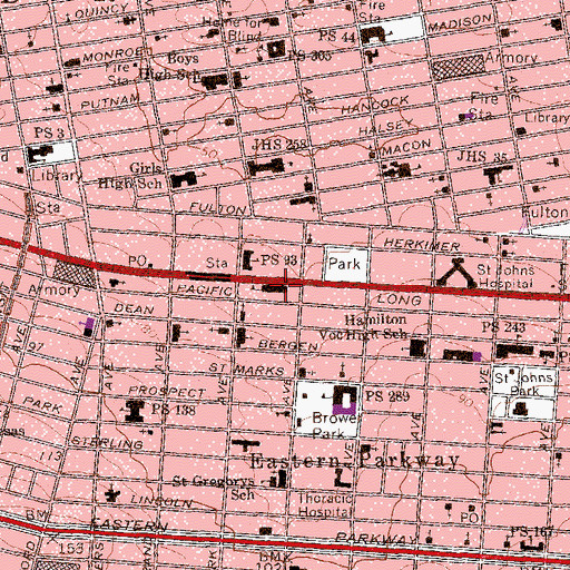 Topographic Map of Automotive Division Brooklyn Adult Training Center, NY