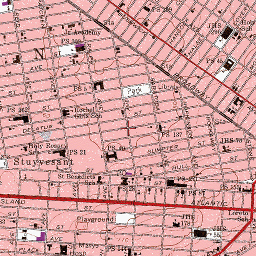 Topographic Map of Kingdom Hall of Jehovah's Witnesses, NY