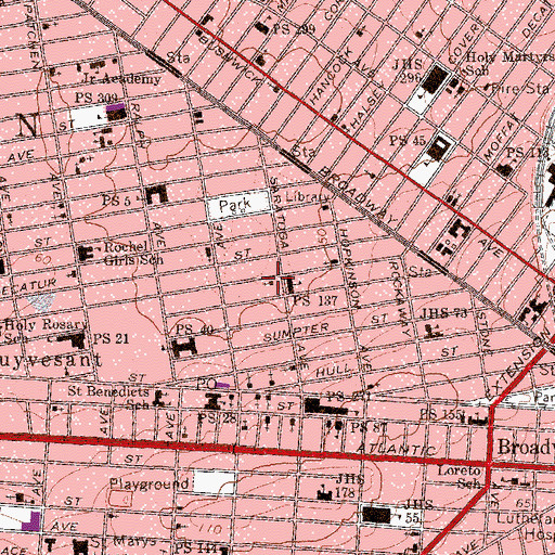Topographic Map of Saint Johns Baptist Church, NY
