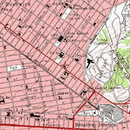 Topographic Map of Saint Thomas Parish House, NY