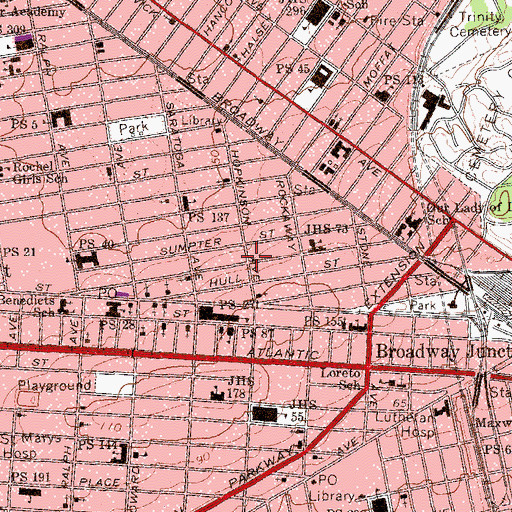 Topographic Map of Saint Pauls Pentecostal Church, NY