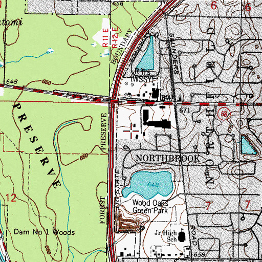 Topographic Map of Avanti Ridge, IL