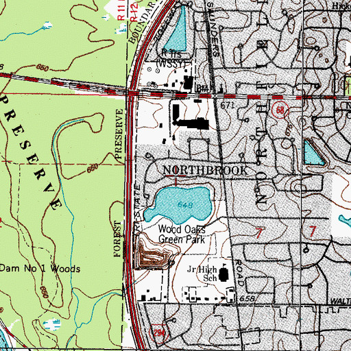 Topographic Map of Lakeshire, IL
