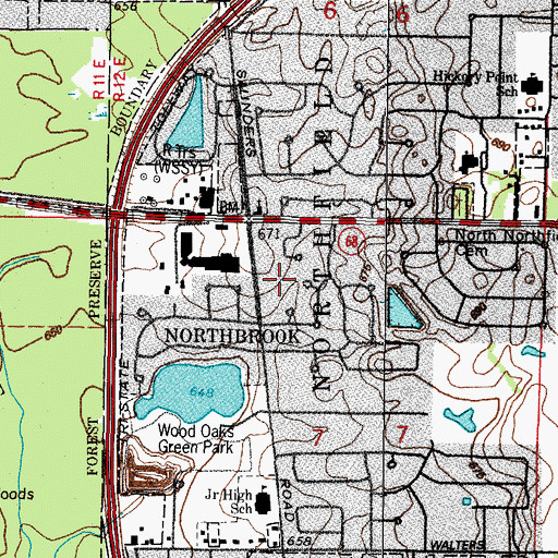 Topographic Map of Dana Court Subdivision, IL