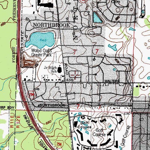 Topographic Map of Edgewood Grove, IL