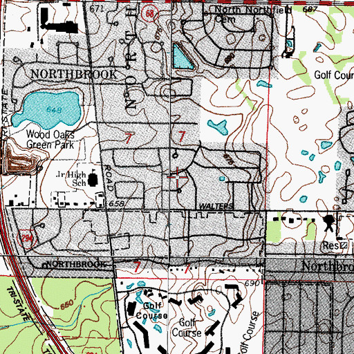 Topographic Map of Huntington, IL