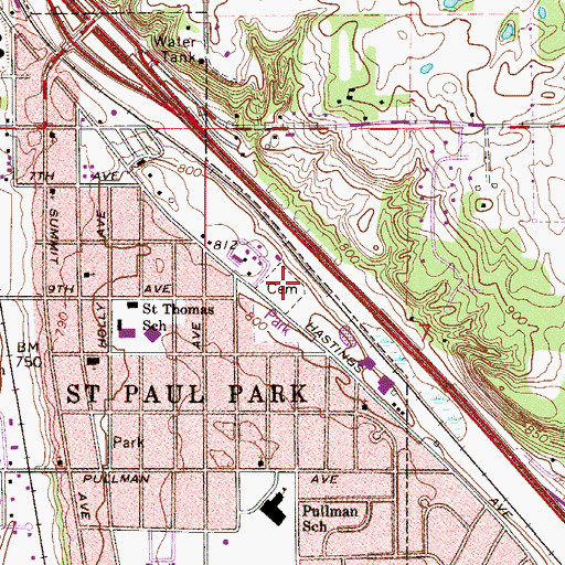 Topographic Map of Saint Thomas Aquinas Cemetery, MN