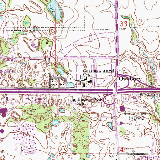 Topographic Map of Guardian Angels Catholic Cemetery, MN