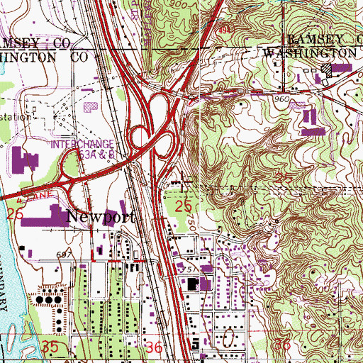 Topographic Map of Red Rock Cemetery, MN