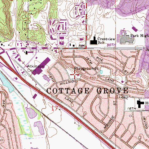 Topographic Map of Hearthside Park, MN