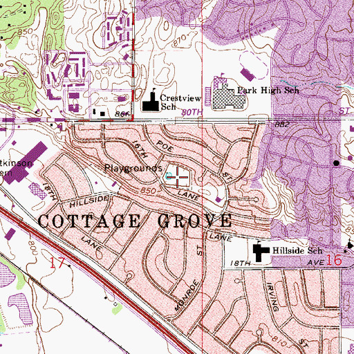 Topographic Map of Hemingway Park, MN