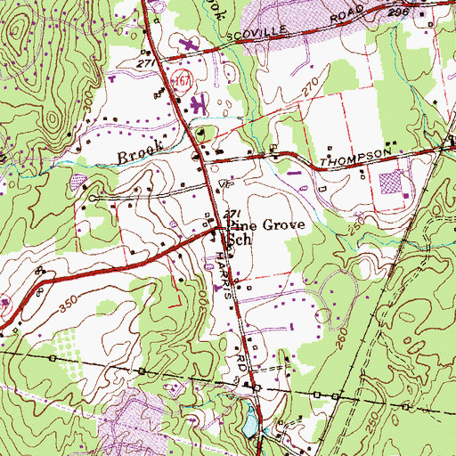 Topographic Map of Pine Grove Elementary School, CT