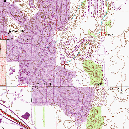Topographic Map of Woodridge Park, MN