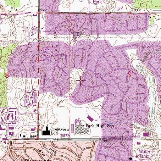 Topographic Map of North Ideal Park, MN
