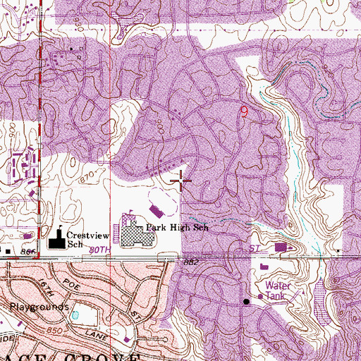 Topographic Map of Nina's Park, MN