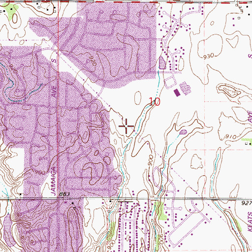 Topographic Map of Kingston Park, MN