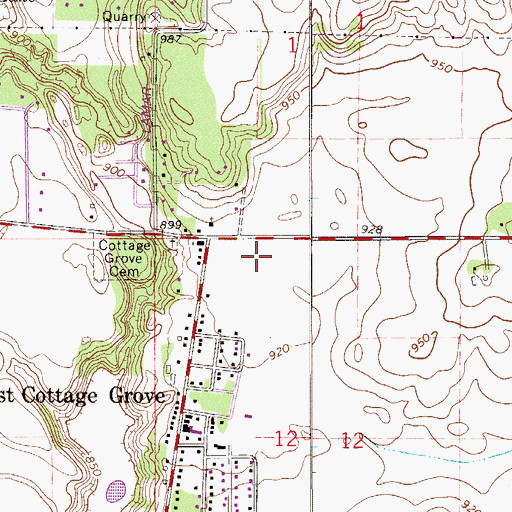 Topographic Map of Lamar Park, MN