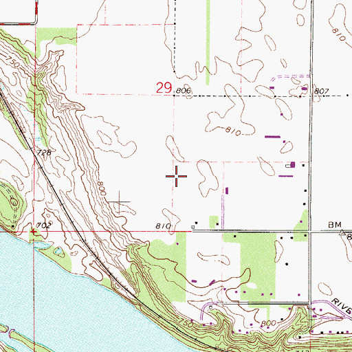 Topographic Map of Mississippi Dunes Golf Course, MN