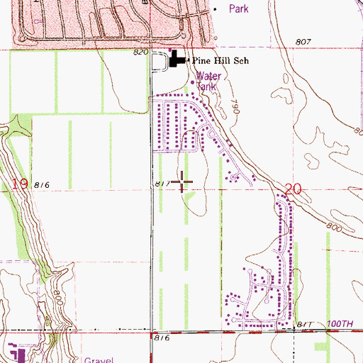 Topographic Map of Pine Glen Park, MN