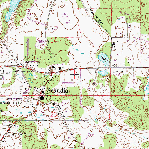 Topographic Map of Scandia Post Office, MN