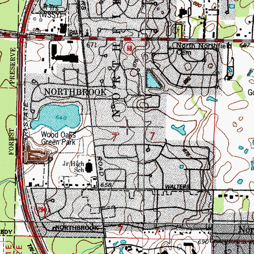 Topographic Map of C H Taylor's Sanwaldrun Estates, IL