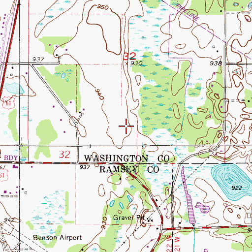 Topographic Map of Oneka Ridge Golf Course, MN