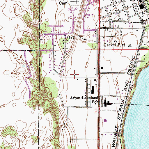 Topographic Map of Cully Park, MN