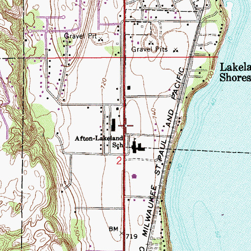Topographic Map of Valley Branch Library, MN