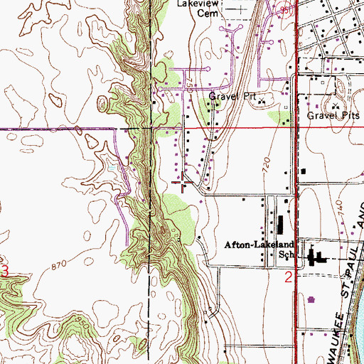 Topographic Map of Valley Baptist Church, MN