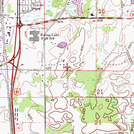 Topographic Map of Messiah Lutheran Church, MN