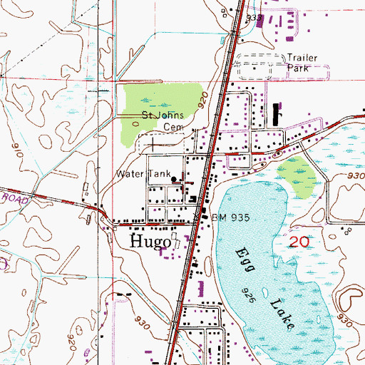 Topographic Map of Hugo City Hall, MN