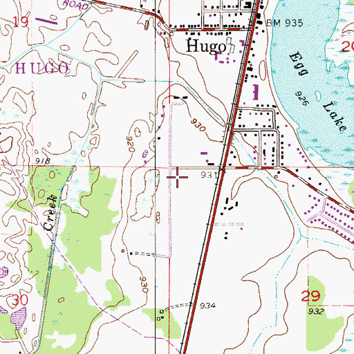 Topographic Map of Hugo Fire Department, MN