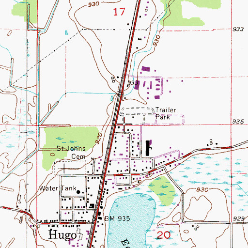 Topographic Map of White Bear Lake Church, MN