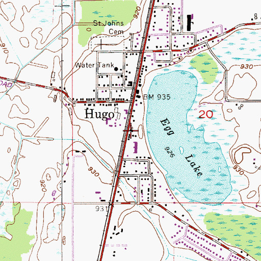 Topographic Map of Saint John the Baptist Church, MN