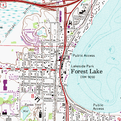 Topographic Map of Forest Lake (historical), MN