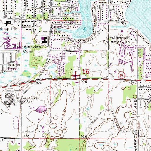 Topographic Map of Forest Hills United Methodist Church, MN