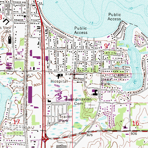 Topographic Map of Grace Alliance Church, MN