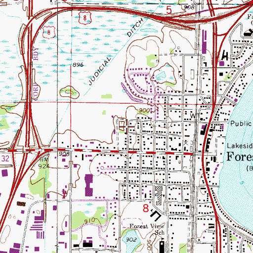 Topographic Map of Cedar Park, MN