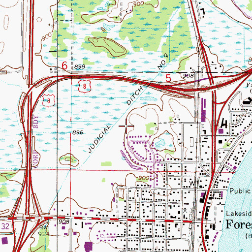 Topographic Map of Schilling Park, MN