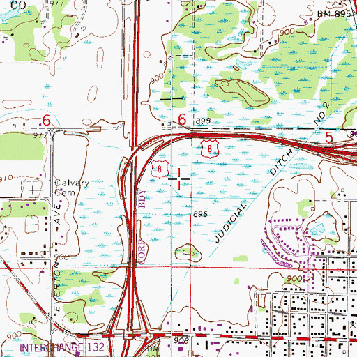 Topographic Map of Bixby Park, MN